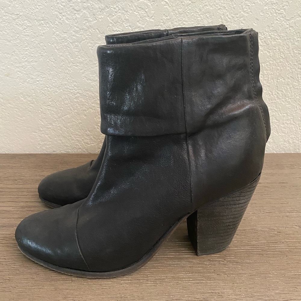 Rag & Bone Black Leather Booties